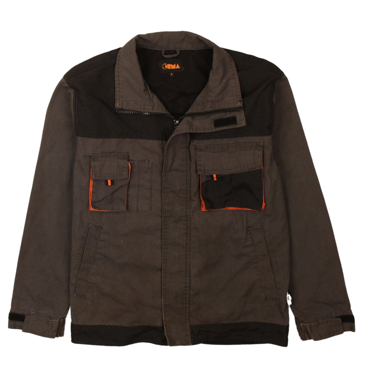 Orma Men's Brown Cotton Workwear Jacket S Full Zip Pockets Outdoor