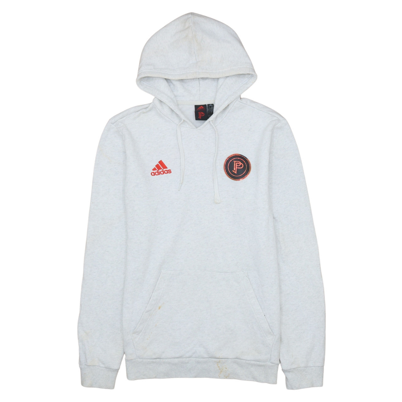 Adidas Men's Grey Pullover Hoodie Size M Sports Fleece Logo