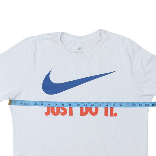 Nike Men's White Just Do It Graphic Athletic T-Shirt Size L