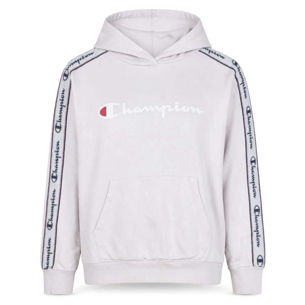 Champion Womens White Small Pullover Logo Hoodie 100% Cotton