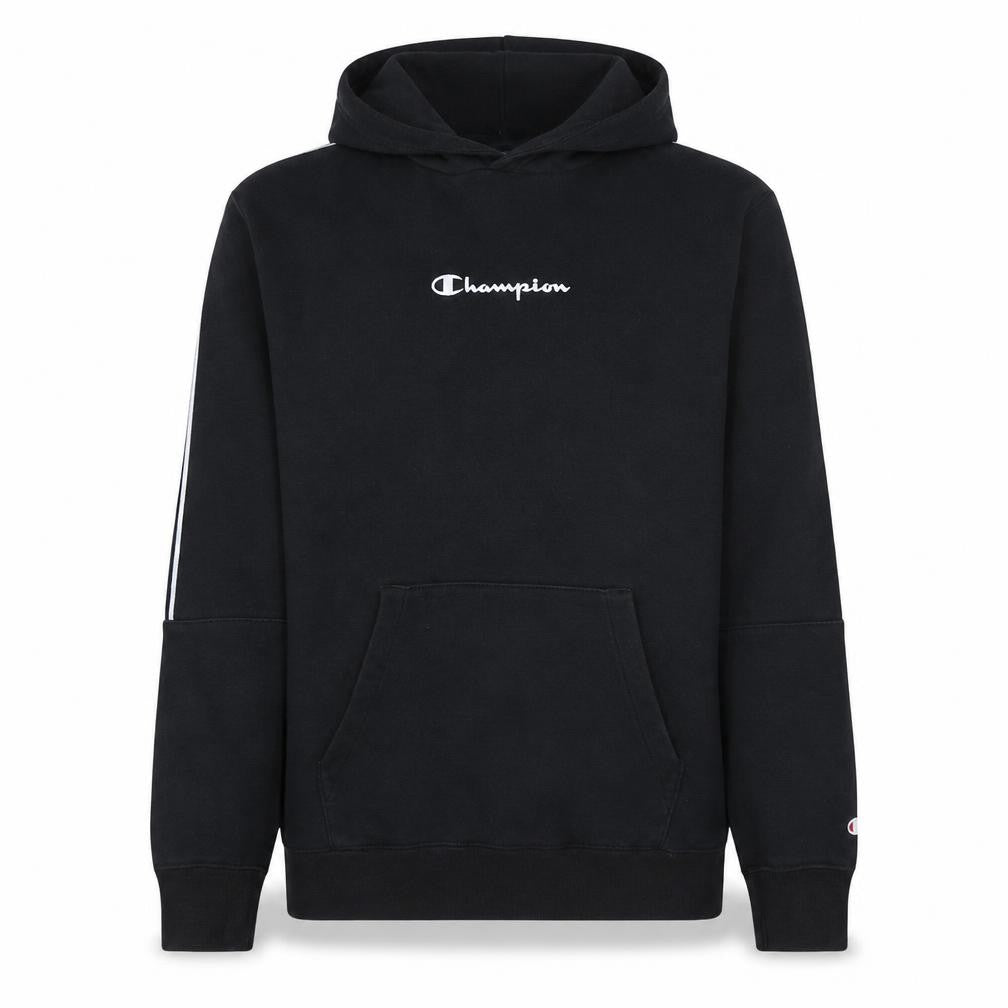 Champion Men's Black Pullover Hoodie Medium Fleece Logo Sweatshirt