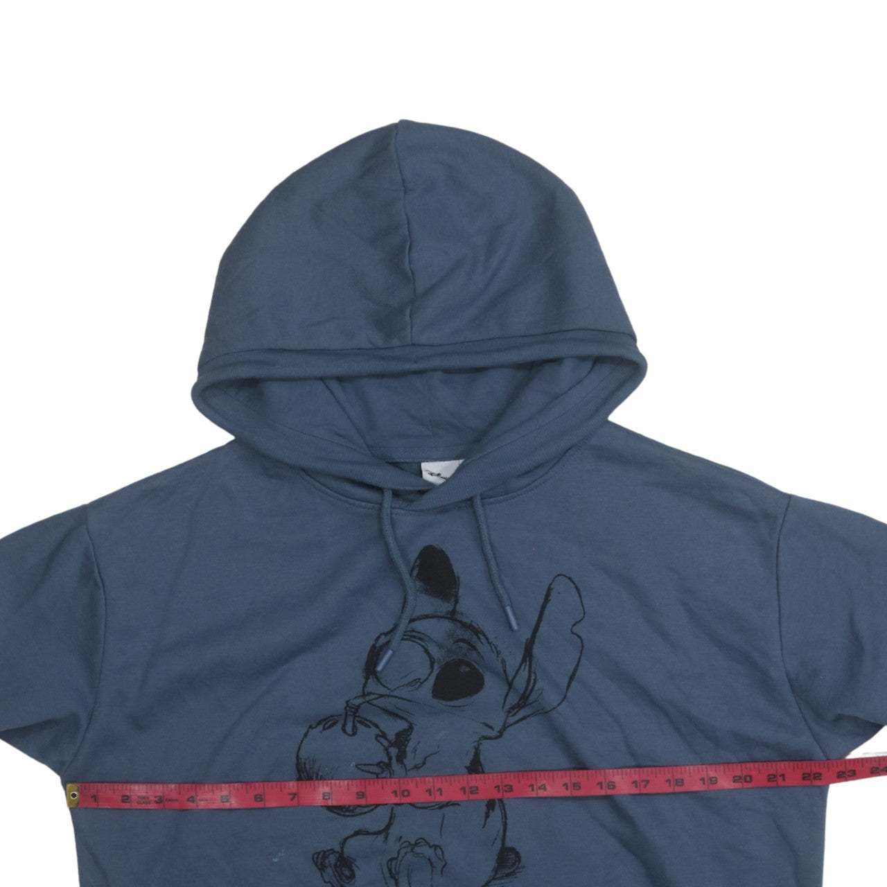 Disney Women Blue Stitch Pullover Hoodie M Cotton Blend