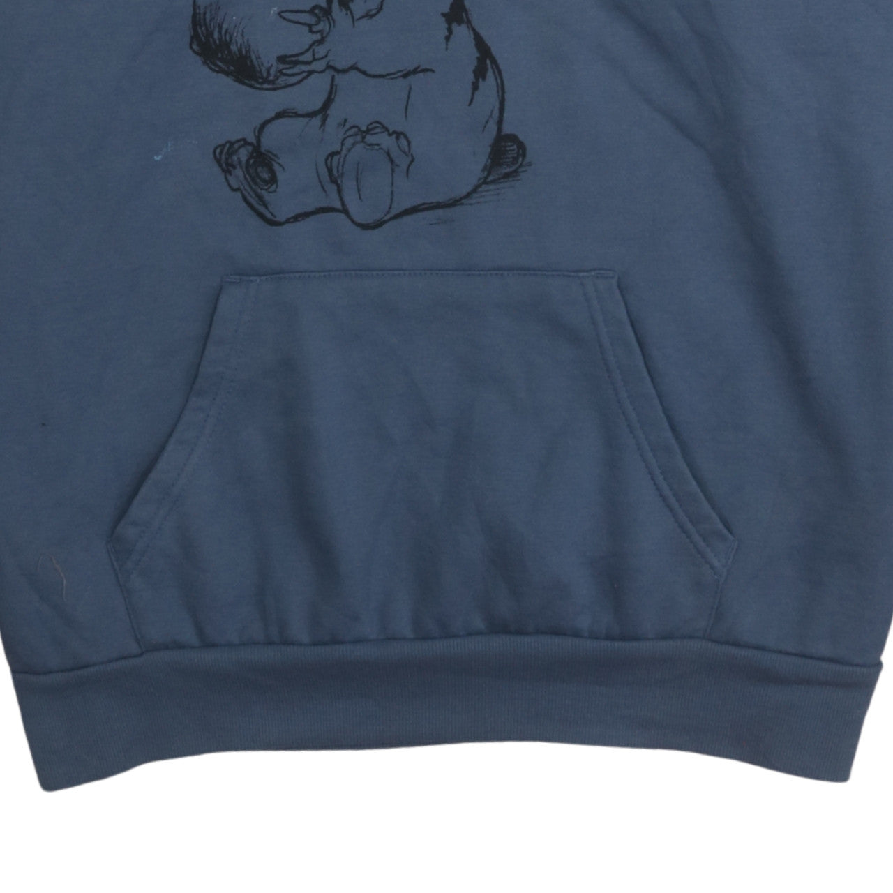 Disney Women Blue Stitch Pullover Hoodie M Cotton Blend
