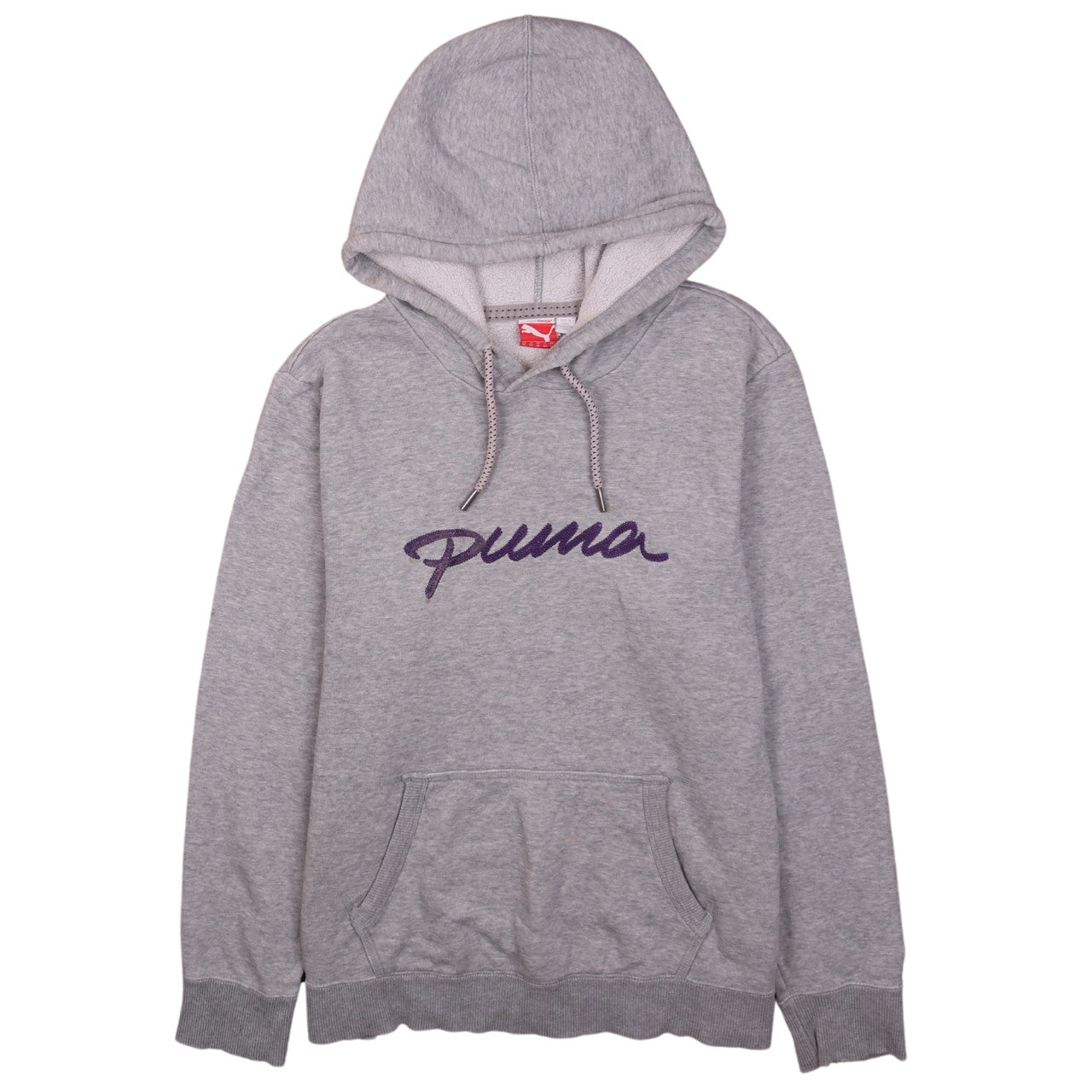 Puma Women Grey Hooded Pullover Sweatshirt UK 16 Embroidered Logo