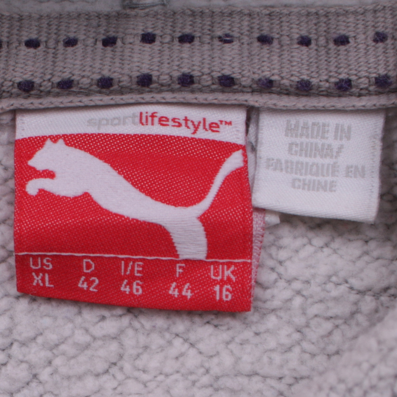 Puma Women Grey Hooded Pullover Sweatshirt UK 16 Embroidered Logo