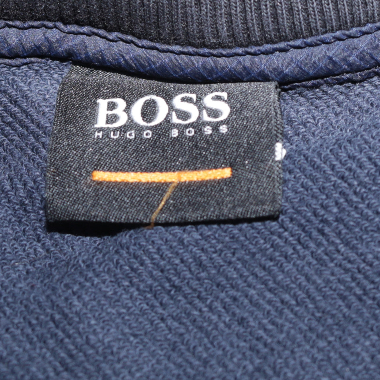 Hugo Boss Men's Blue Pullover Hoodie 2XL Quilted Logo Cotton Blend