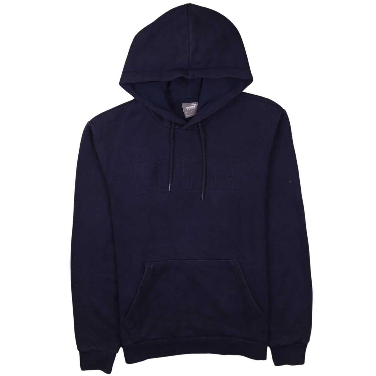 Puma Men's Blue Pullover Hoodie Small Logo Fleece Sweatshirt