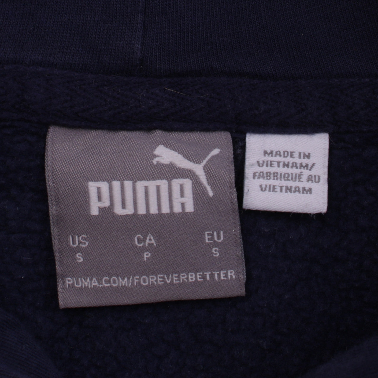 Puma Men's Blue Pullover Hoodie Small Logo Fleece Sweatshirt