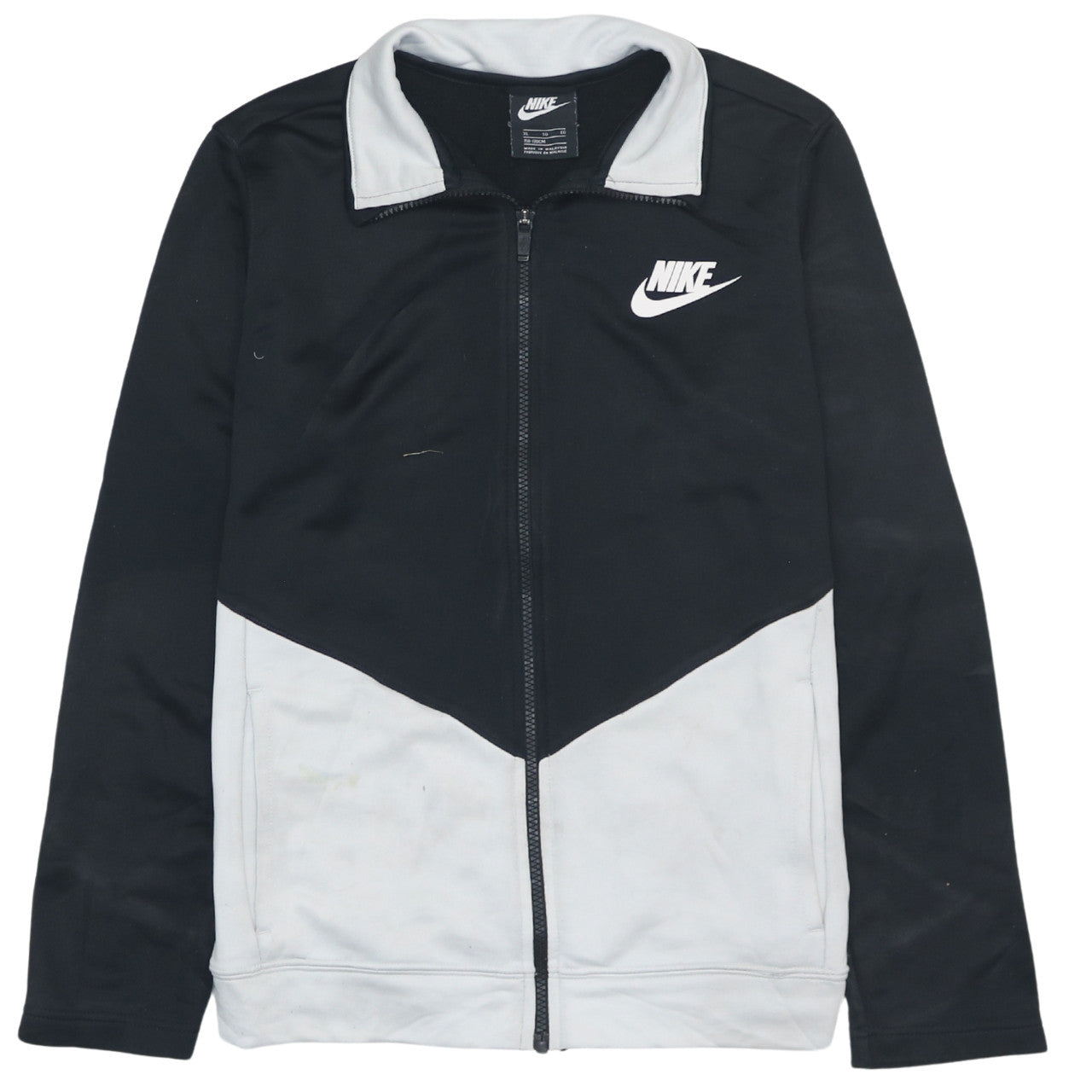 Nike Boys Black Full Zip Sports Sweatshirt XL Colourblock Logo