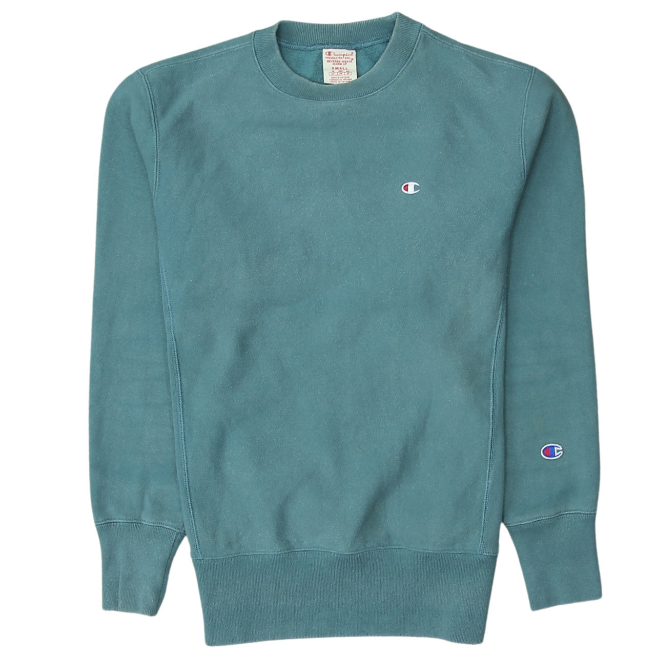 Champion Men's Green Reverse Weave Crew Neck Sweatshirt Size S