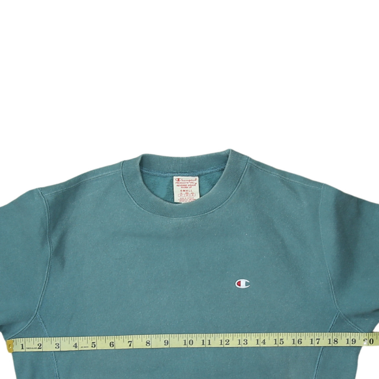 Champion Men's Green Reverse Weave Crew Neck Sweatshirt Size S