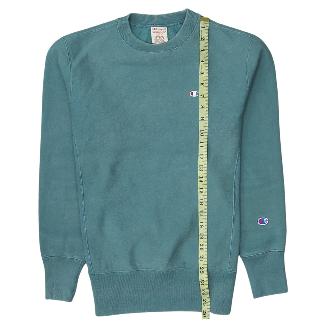 Champion Men's Green Reverse Weave Crew Neck Sweatshirt Size S