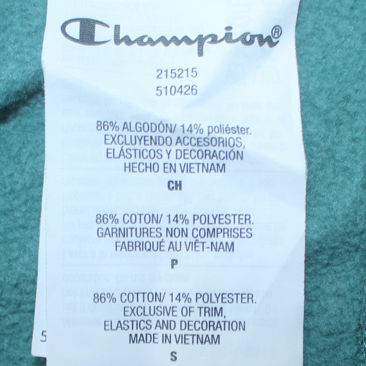 Champion Men's Green Reverse Weave Crew Neck Sweatshirt Size S