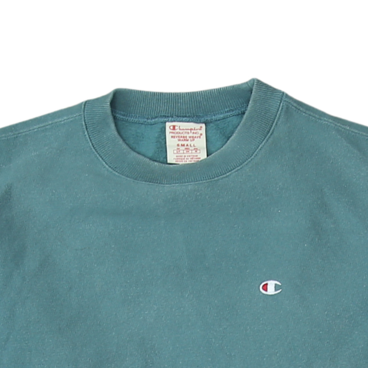 Champion Men's Green Reverse Weave Crew Neck Sweatshirt Size S