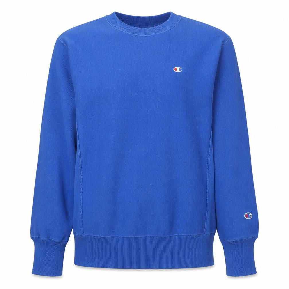 Champion Men's Blue Reverse Weave Pullover Sweatshirt Small