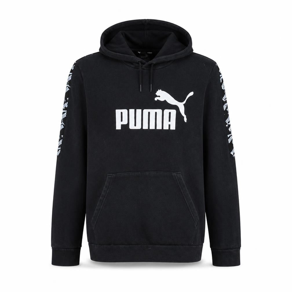 Puma Men's Black Pullover Hoodie M Logo Graphic Sportswear