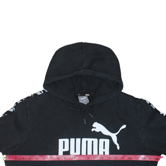 Puma Men's Black Pullover Hoodie M Logo Graphic Sportswear
