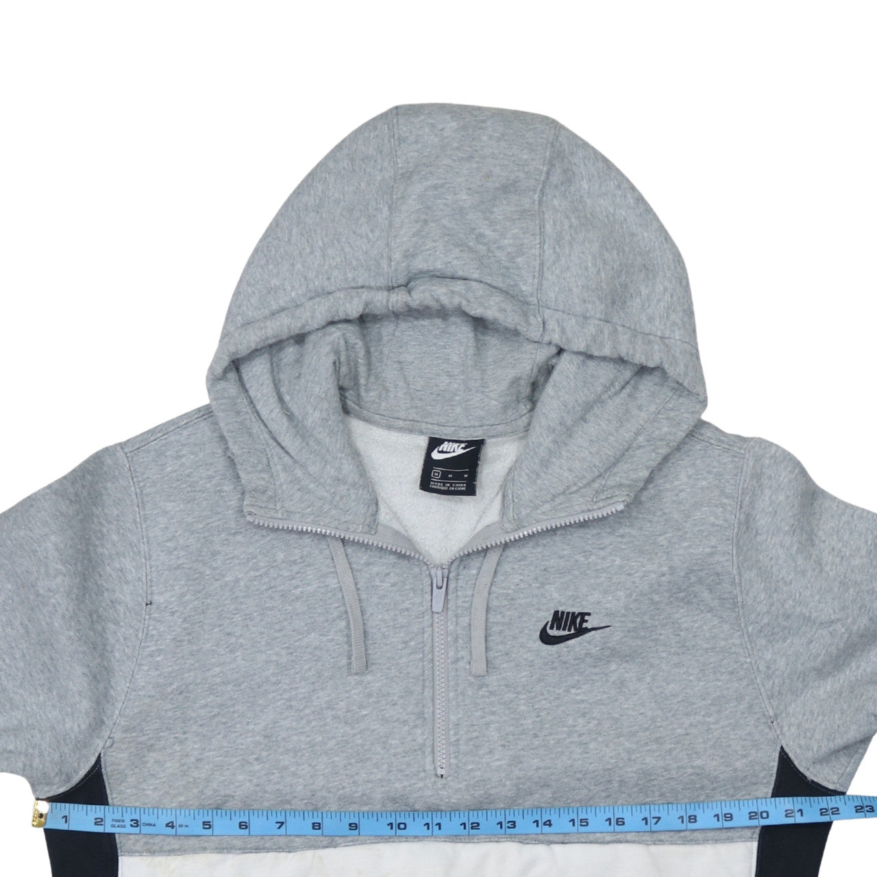 Nike Men's Grey & Black 1/4 Zip Pullover Hoodie Size M