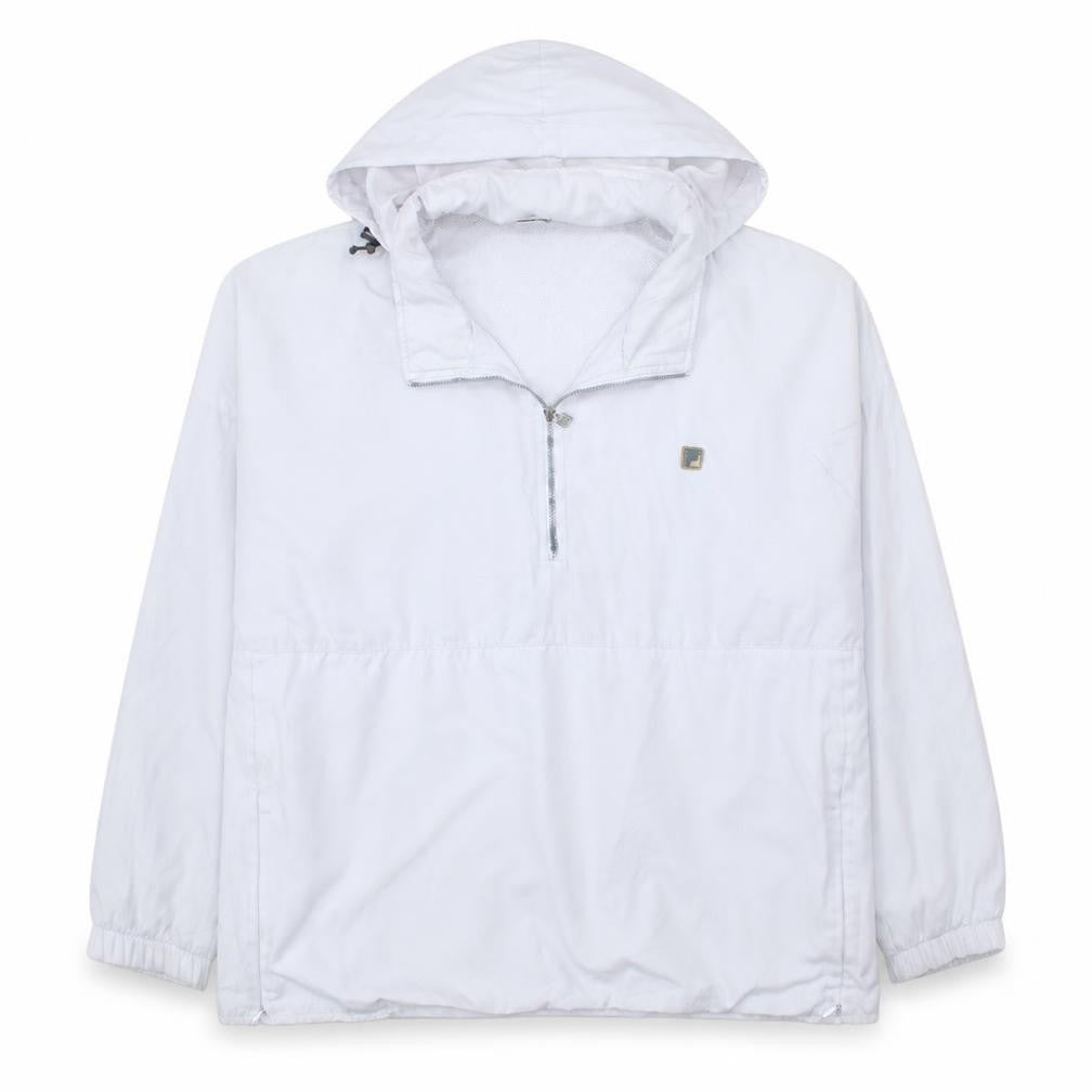 Fila Women’s White Hooded Anorak Jacket Size 14 Lightweight Zip