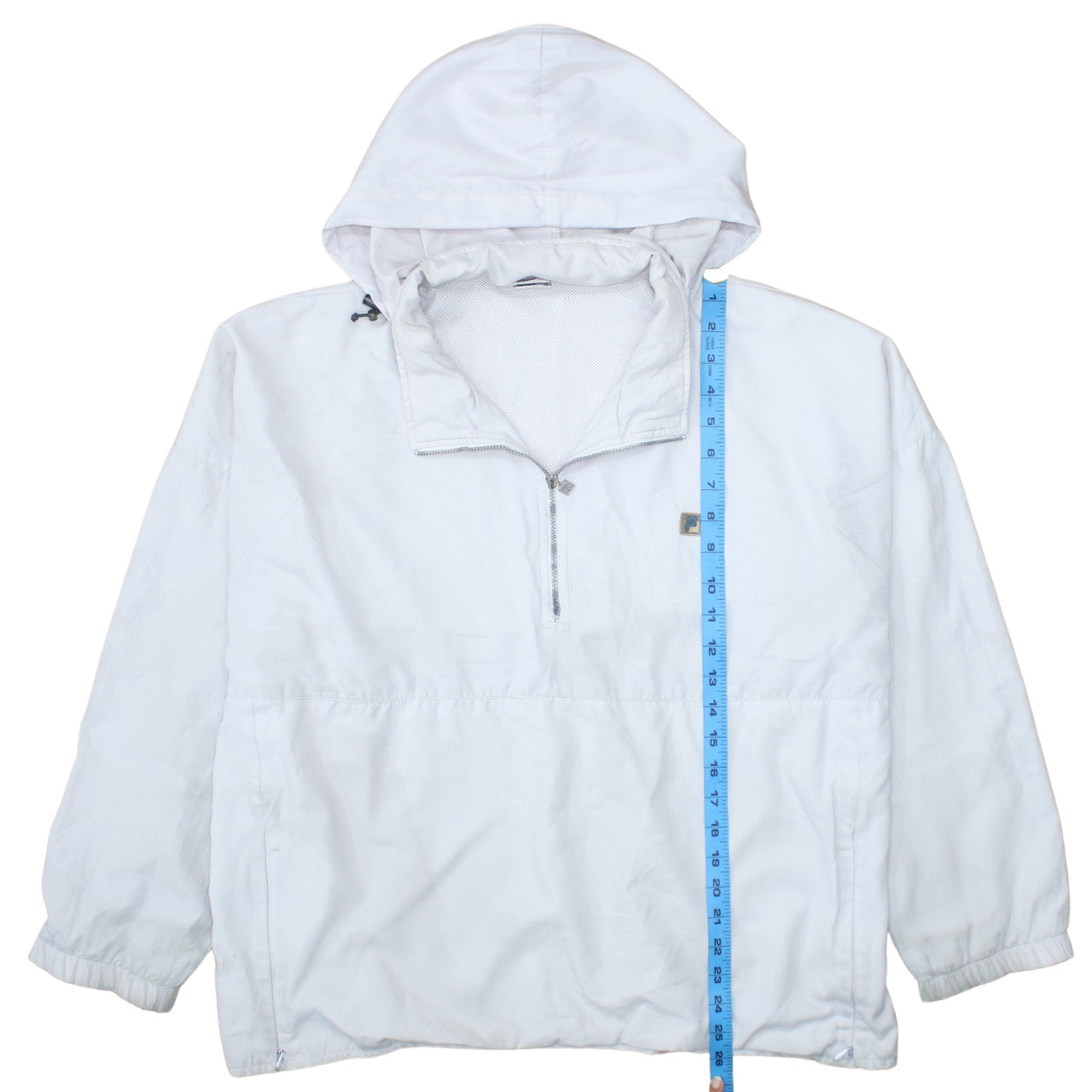 Fila Women’s White Hooded Anorak Jacket Size 14 Lightweight Zip