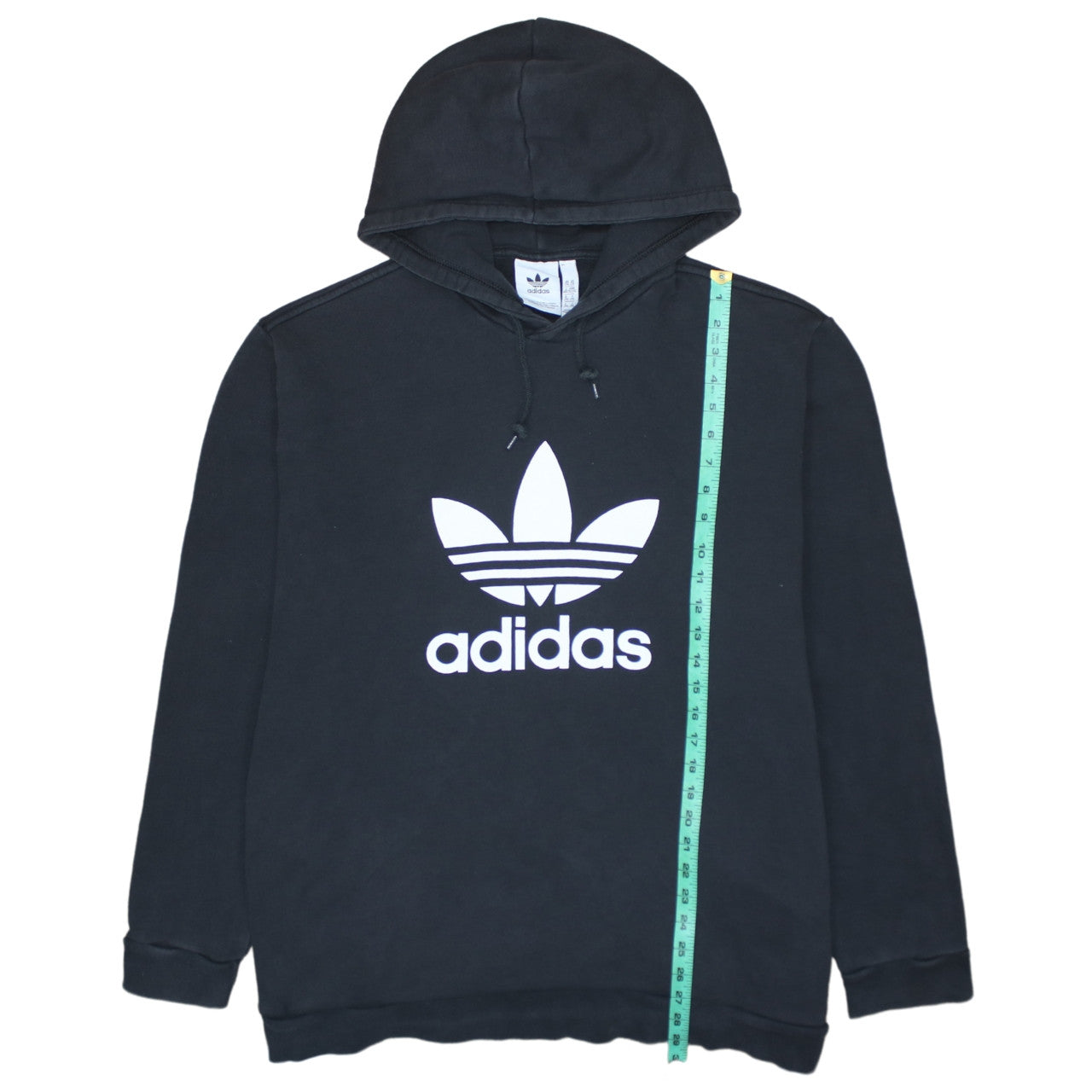 Adidas Mens Black 2XL Pullover Hoodie Trefoil Logo Fleece Sweatshirt