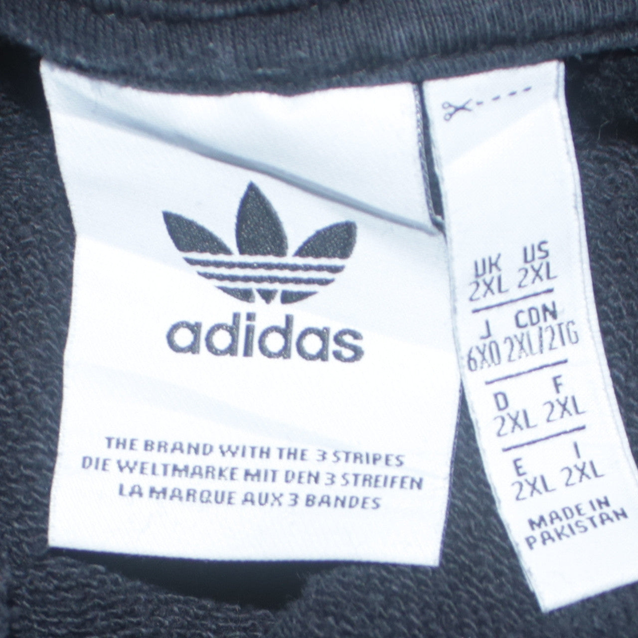 Adidas Mens Black 2XL Pullover Hoodie Trefoil Logo Fleece Sweatshirt