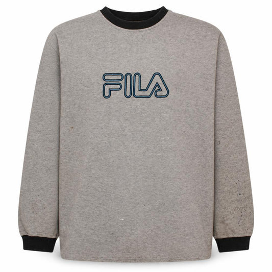 Fila Men's Grey 2XL Pullover Crew Neck Logo Sweatshirt