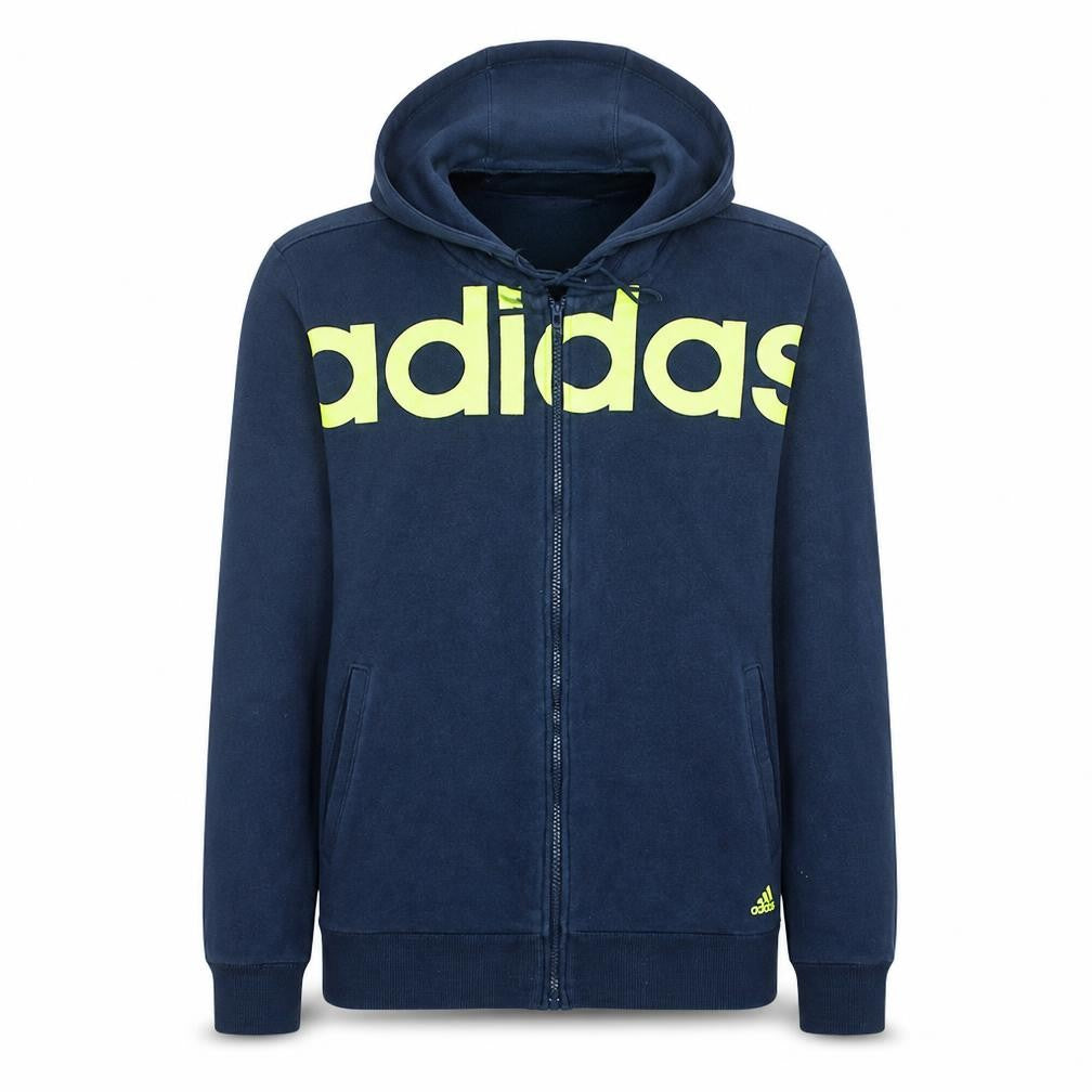 Adidas Men Blue Full Zip Hoodie Size M Sport Essentials