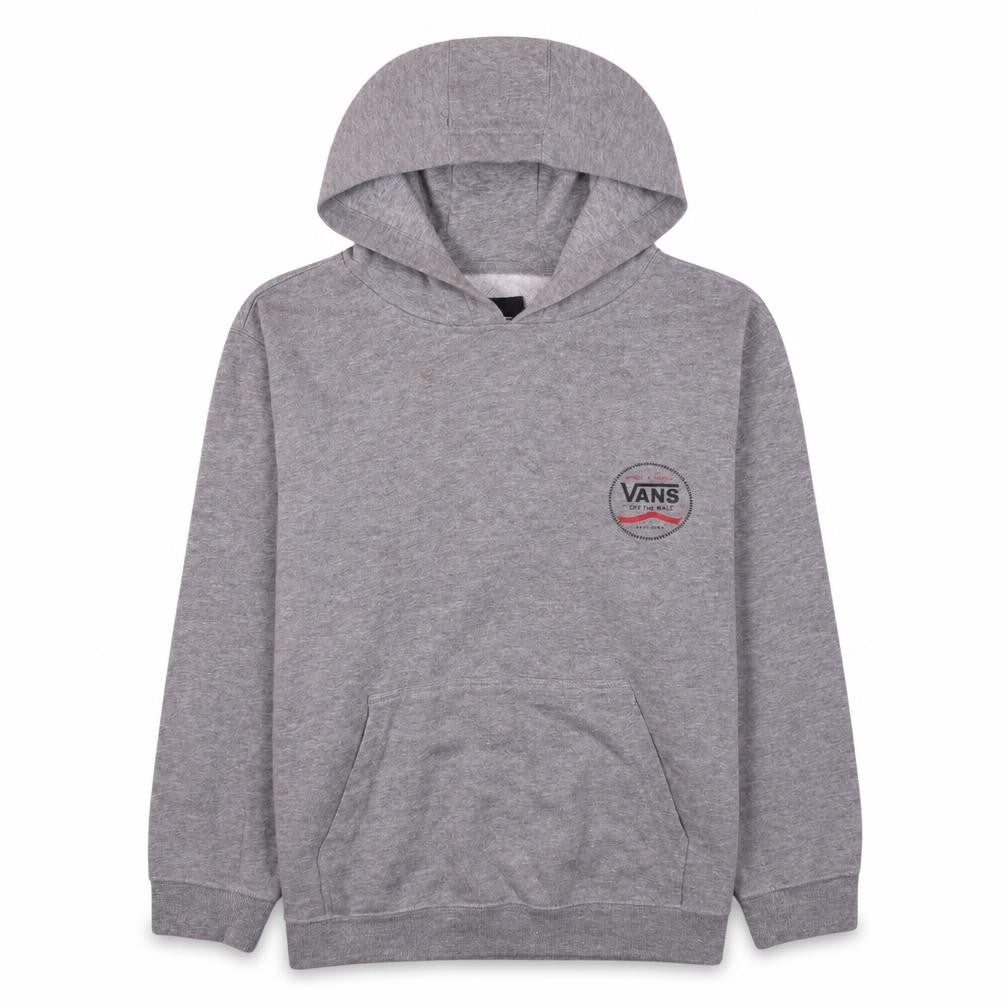 Vans Womens Grey Pullover Hoodie Large Logo Print Casual Sweatshirt