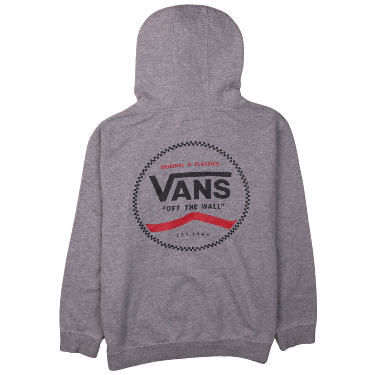 Vans Womens Grey Pullover Hoodie Large Logo Print Casual Sweatshirt