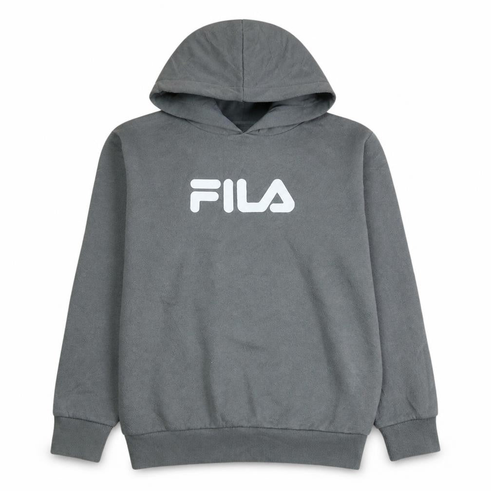 Fila Boys Grey Pullover Hoodie 12-13 Years Logo Casual Sweatshirt