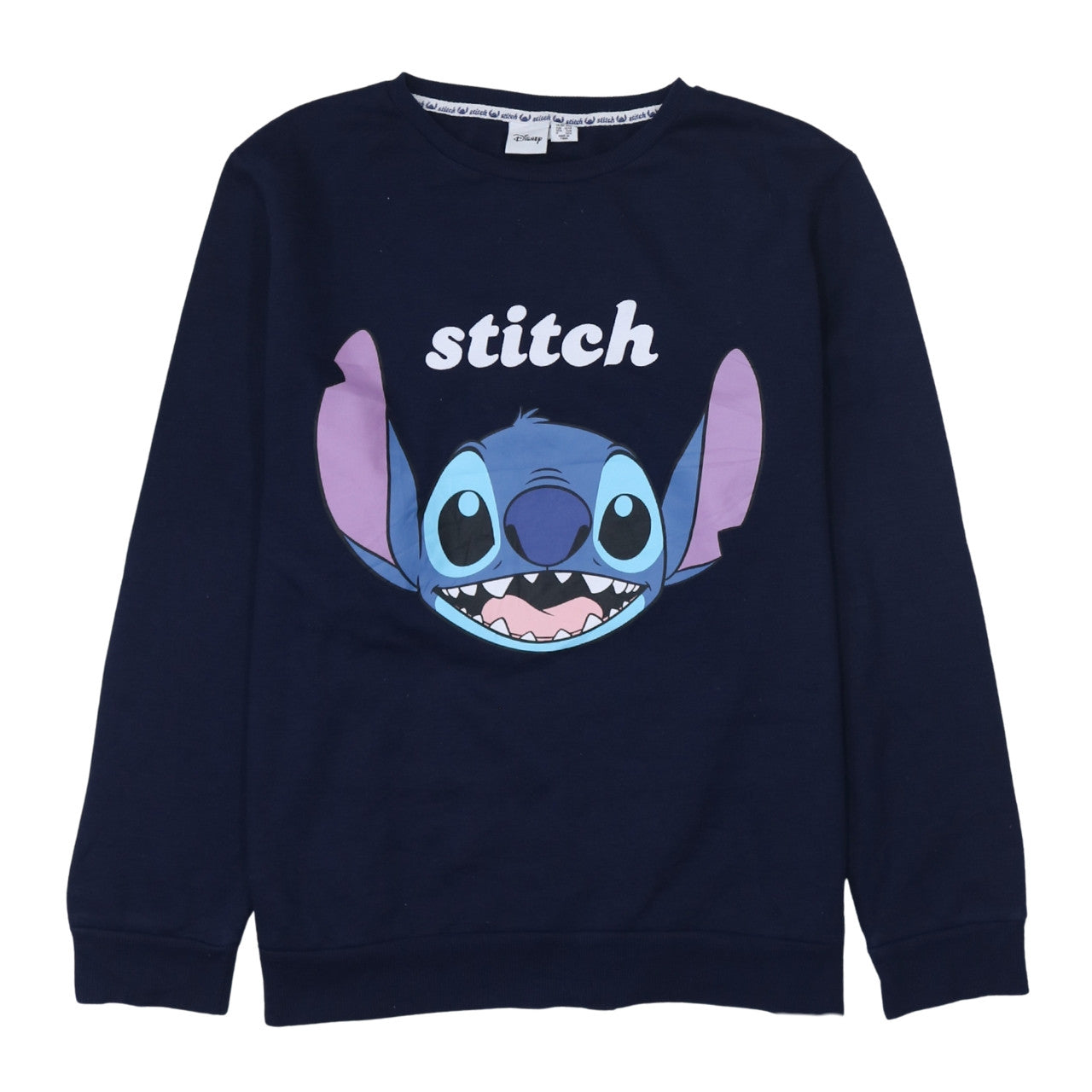 Disney Womens Navy Blue Stitch Sweatshirt Size 18/20 Pullover