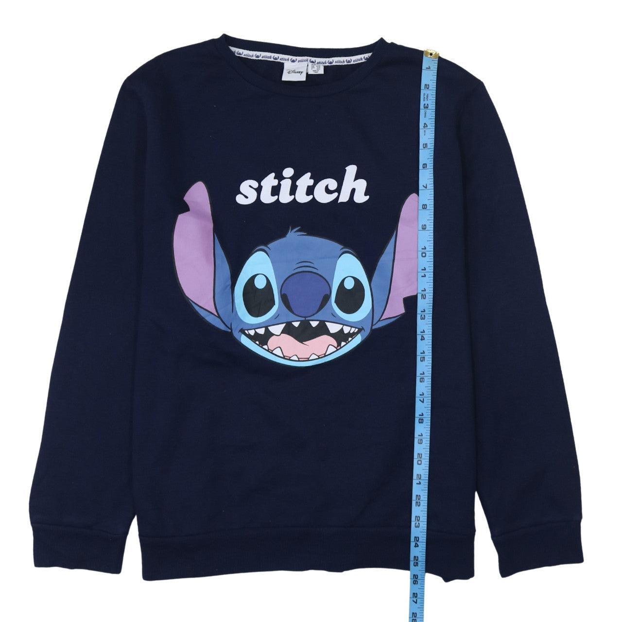 Disney Womens Navy Blue Stitch Sweatshirt Size 18/20 Pullover