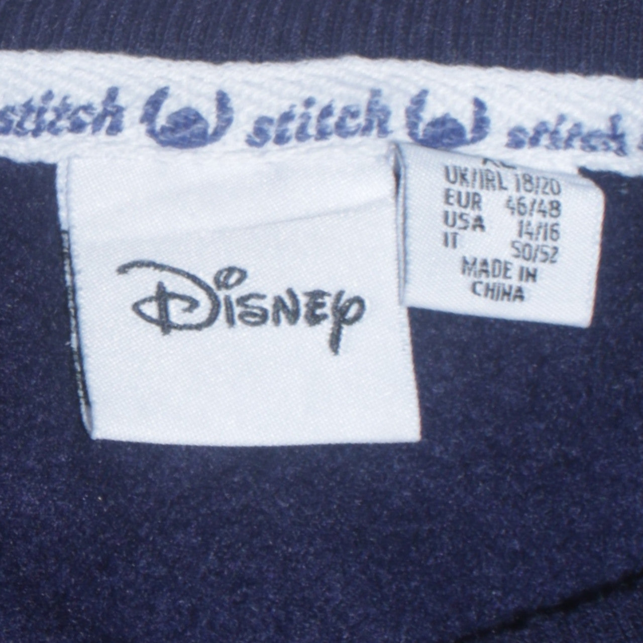 Disney Womens Navy Blue Stitch Sweatshirt Size 18/20 Pullover