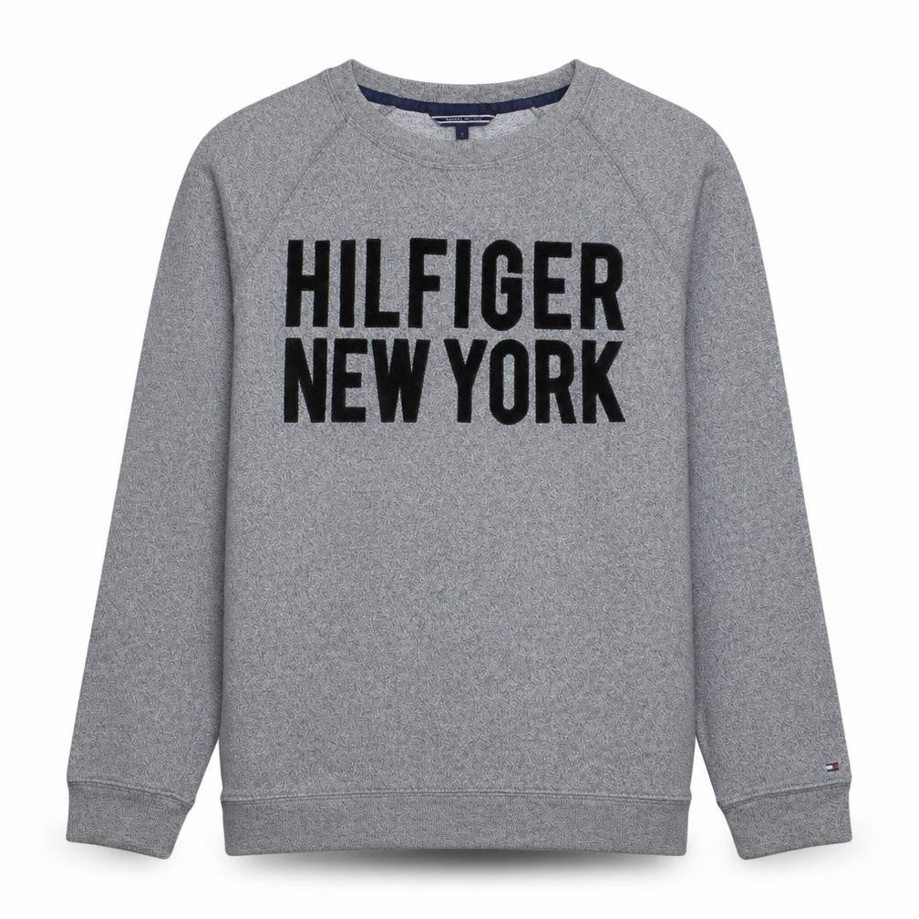 Tommy Hilfiger Men's Grey L Crew Neck Logo Pullover Sweatshirt