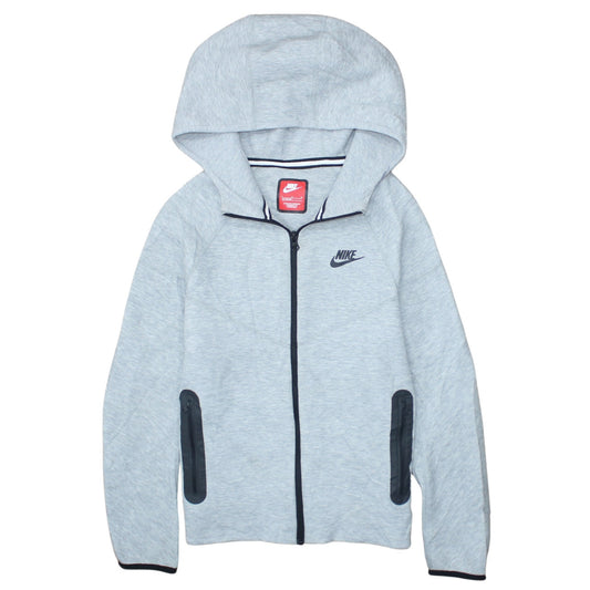 Nike Boys Grey Full Zip Hoodie Size L 147-158cm Fleece Sweatshirt