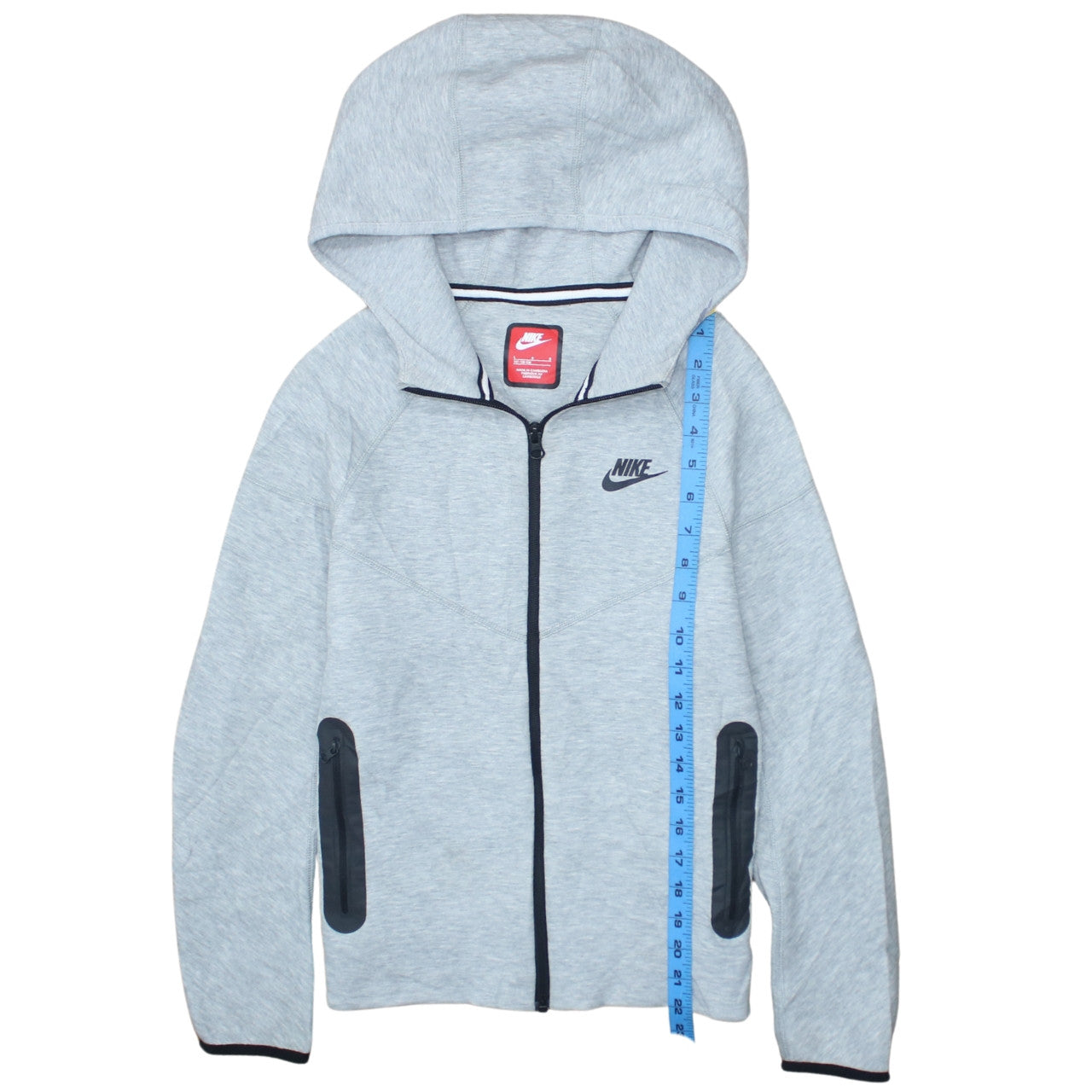 Nike Boys Grey Full Zip Hoodie Size L 147-158cm Fleece Sweatshirt