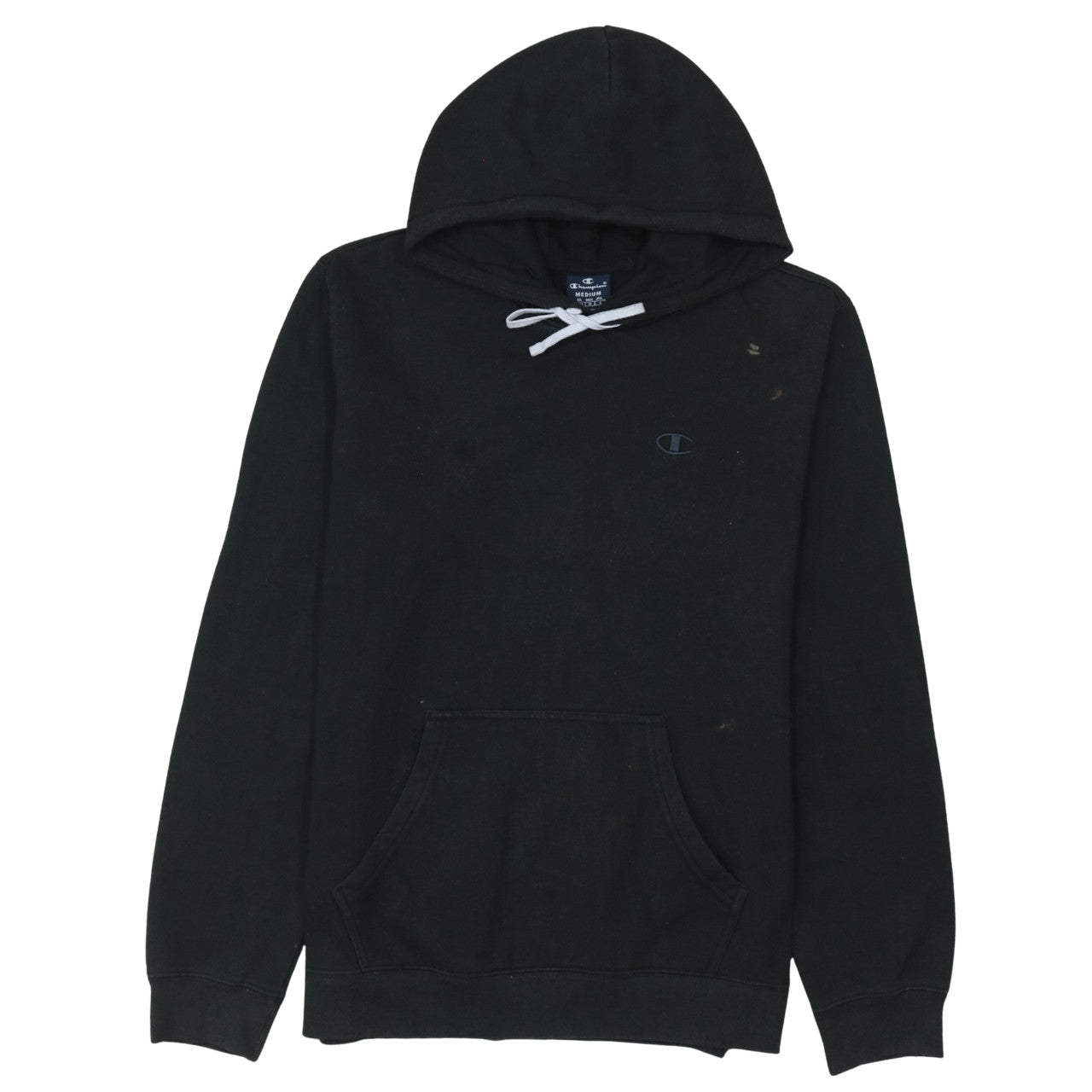 Champion Men Black Pullover Hoodie Medium Regular Fit Fleece