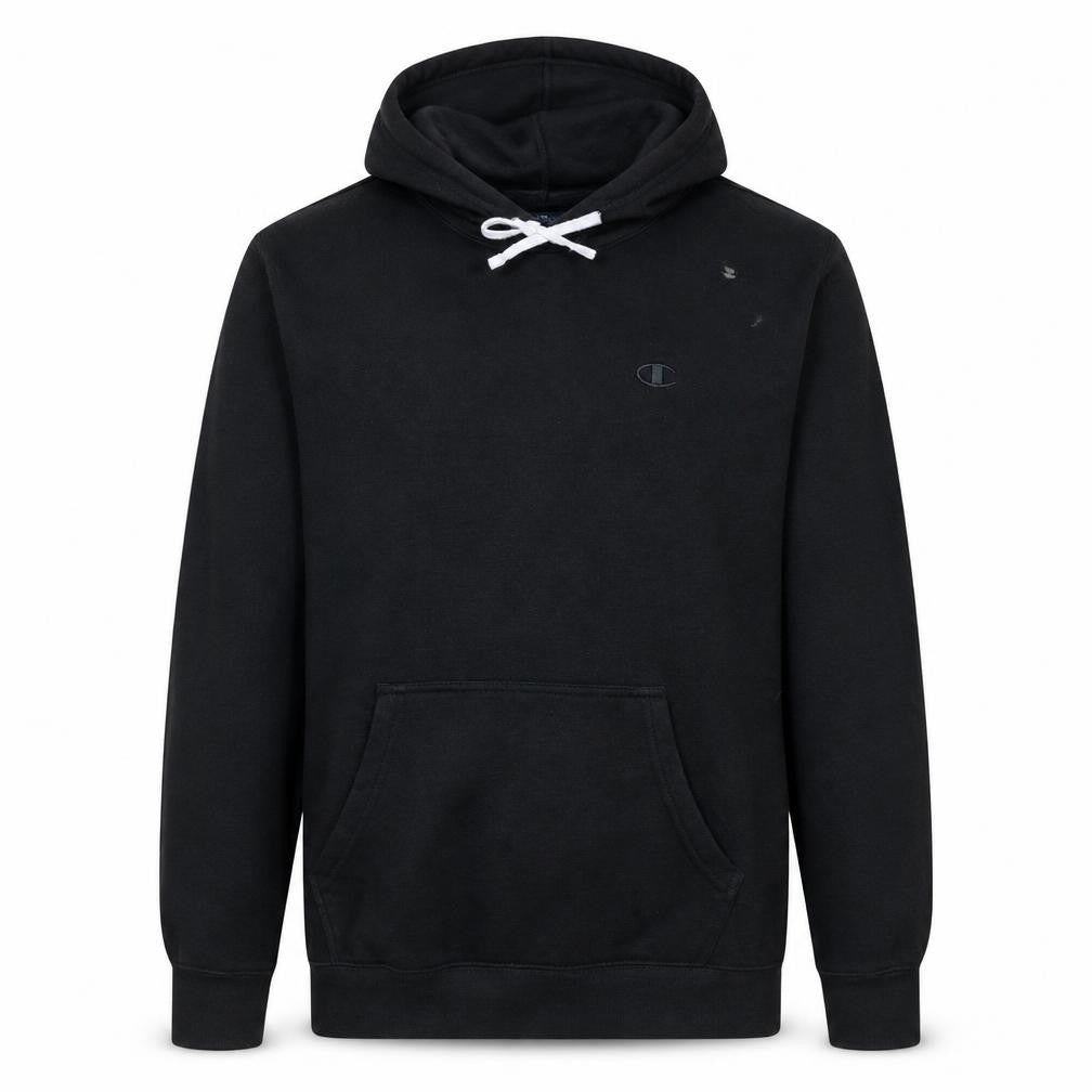 Champion Men Black Pullover Hoodie Medium Regular Fit Fleece