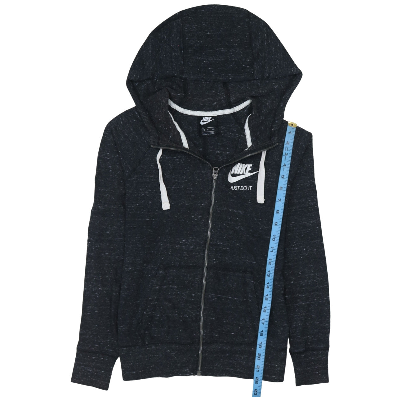 Nike Women's Black Full Zip Hoodie Small Cotton Blend Just Do It