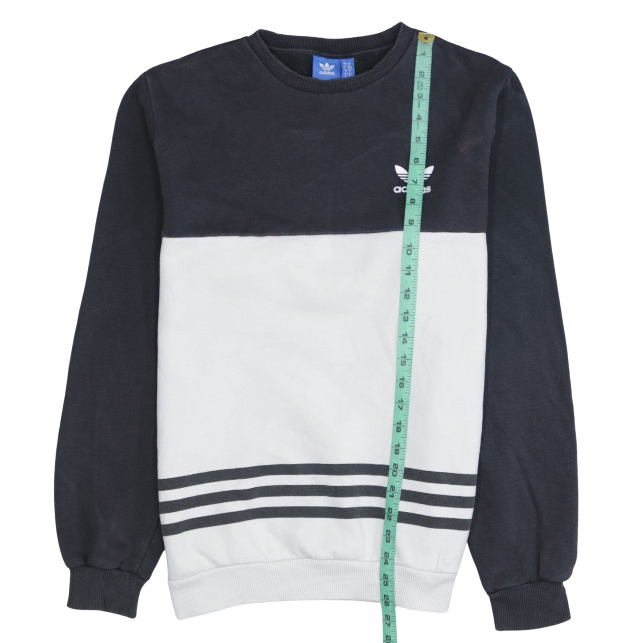 Adidas Men's Black & White Crew Neck Pullover Sweatshirt Size S