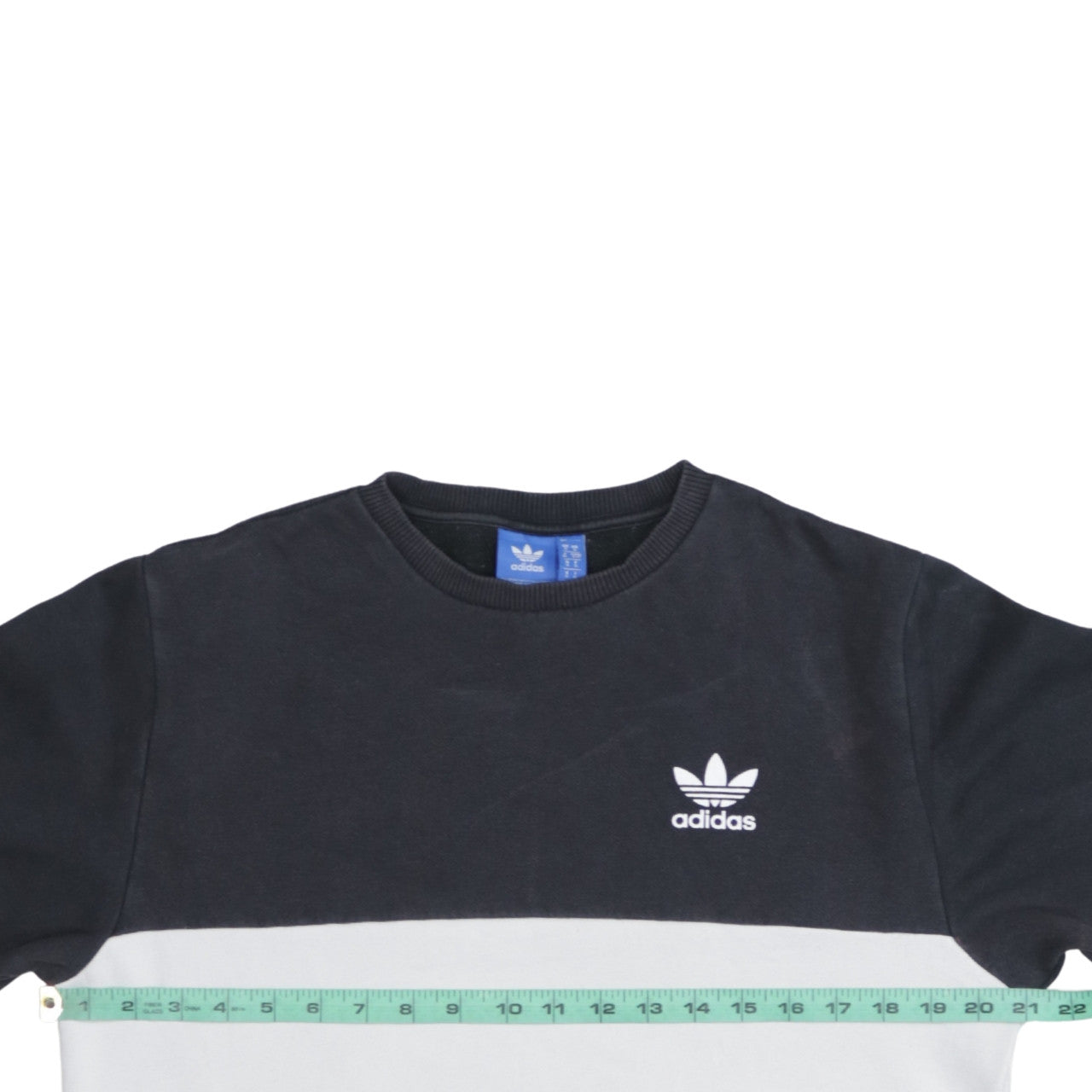 Adidas Men's Black & White Crew Neck Pullover Sweatshirt Size S