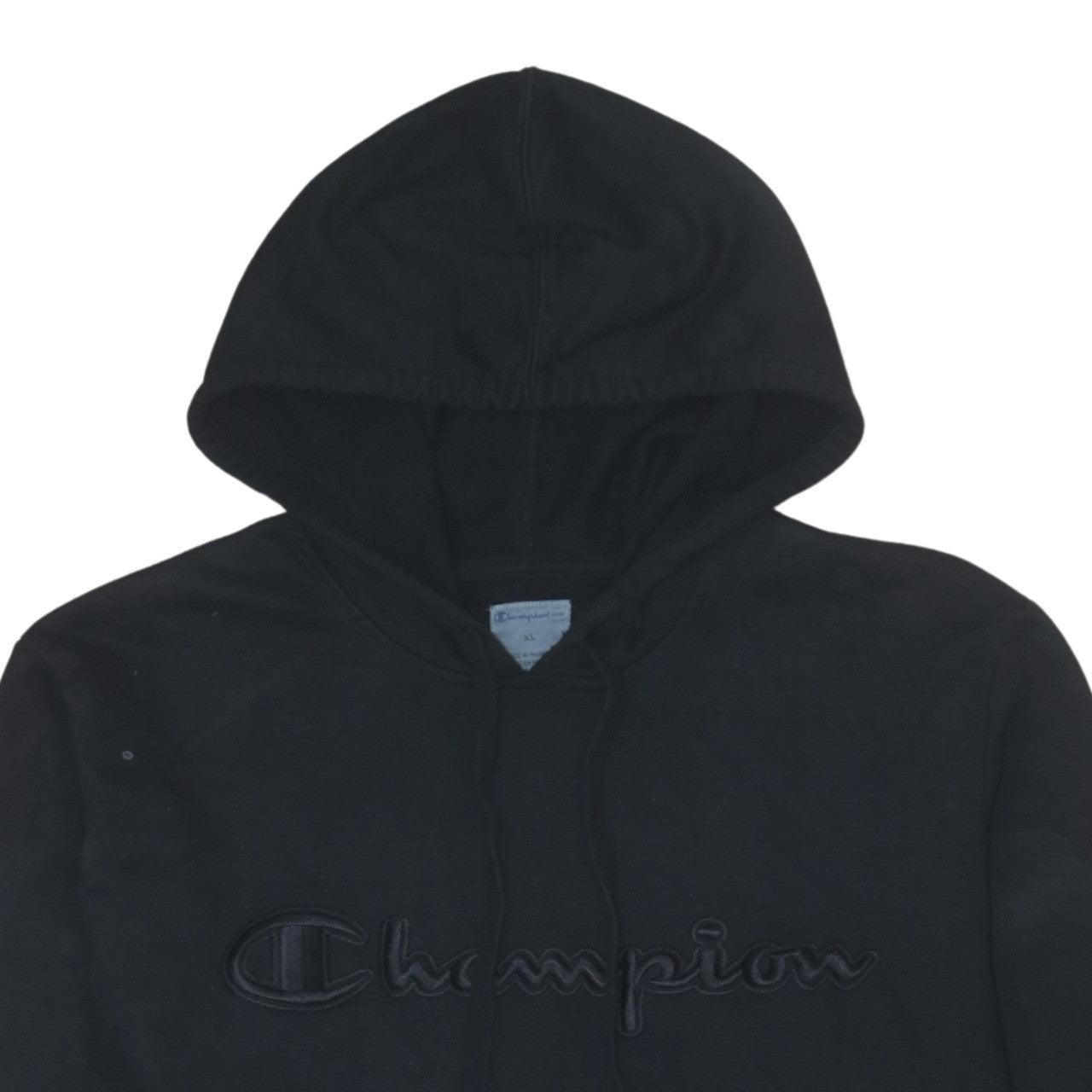 Champion Men’s Black Pullover Hoodie XL Embroidered Logo Fleece
