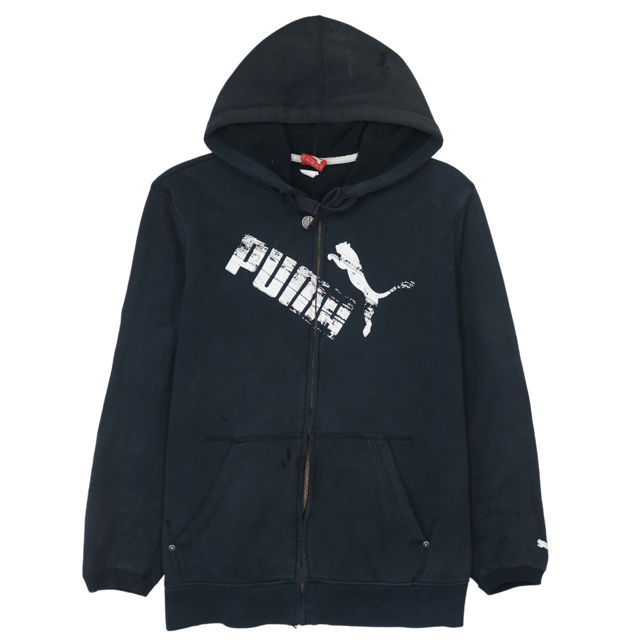 Puma Mens Black Full Zip Hoodie M Graphic Sports Fleece