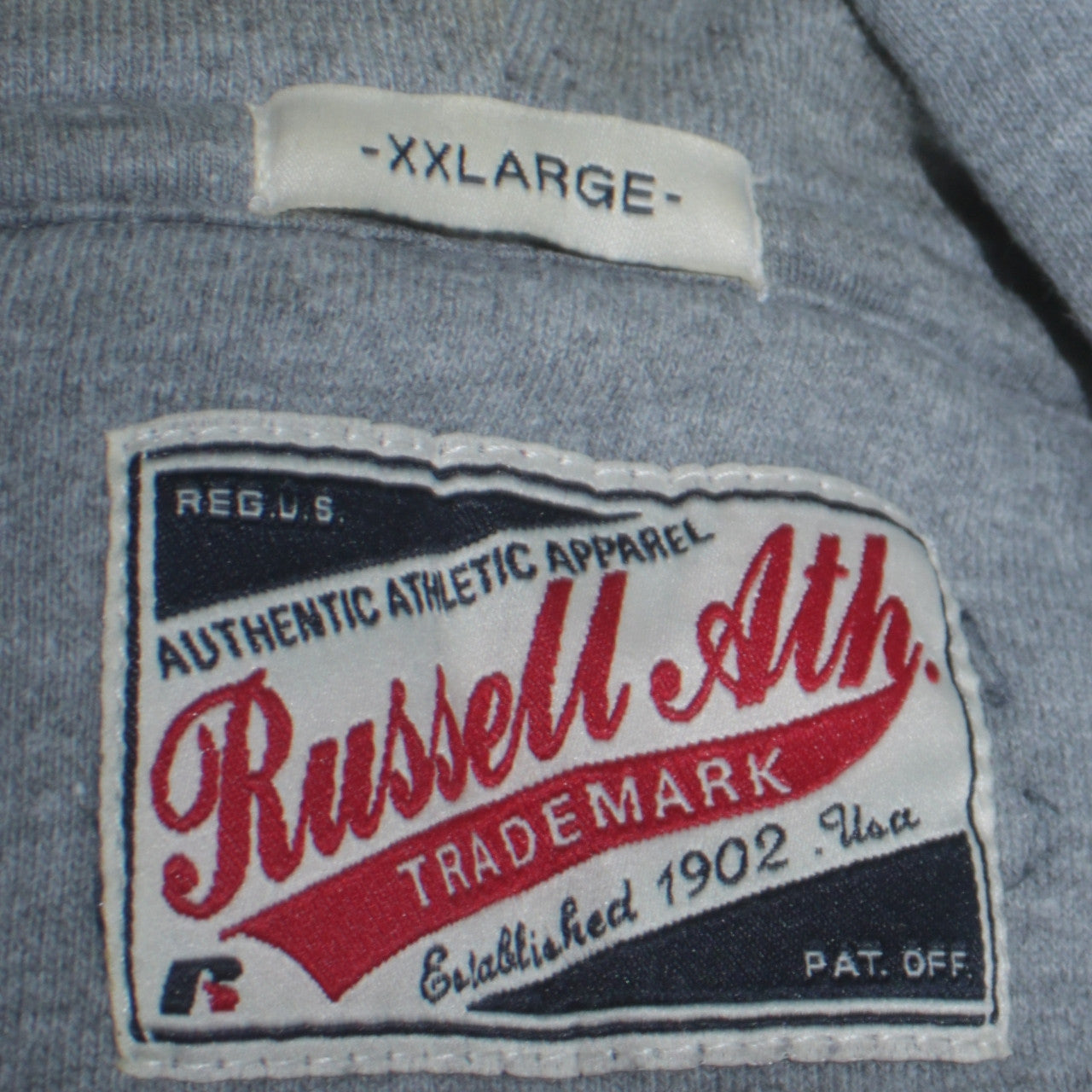 Russell Athletic Mens Grey 2XL Pullover Hoodie College Style