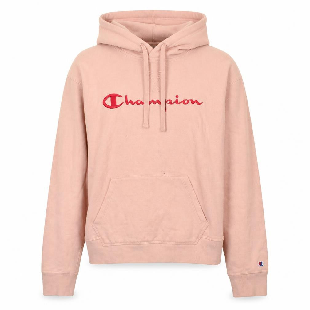 Champion Women's Pink Pullover Hoodie Small Embroidered Logo Sweatshirt