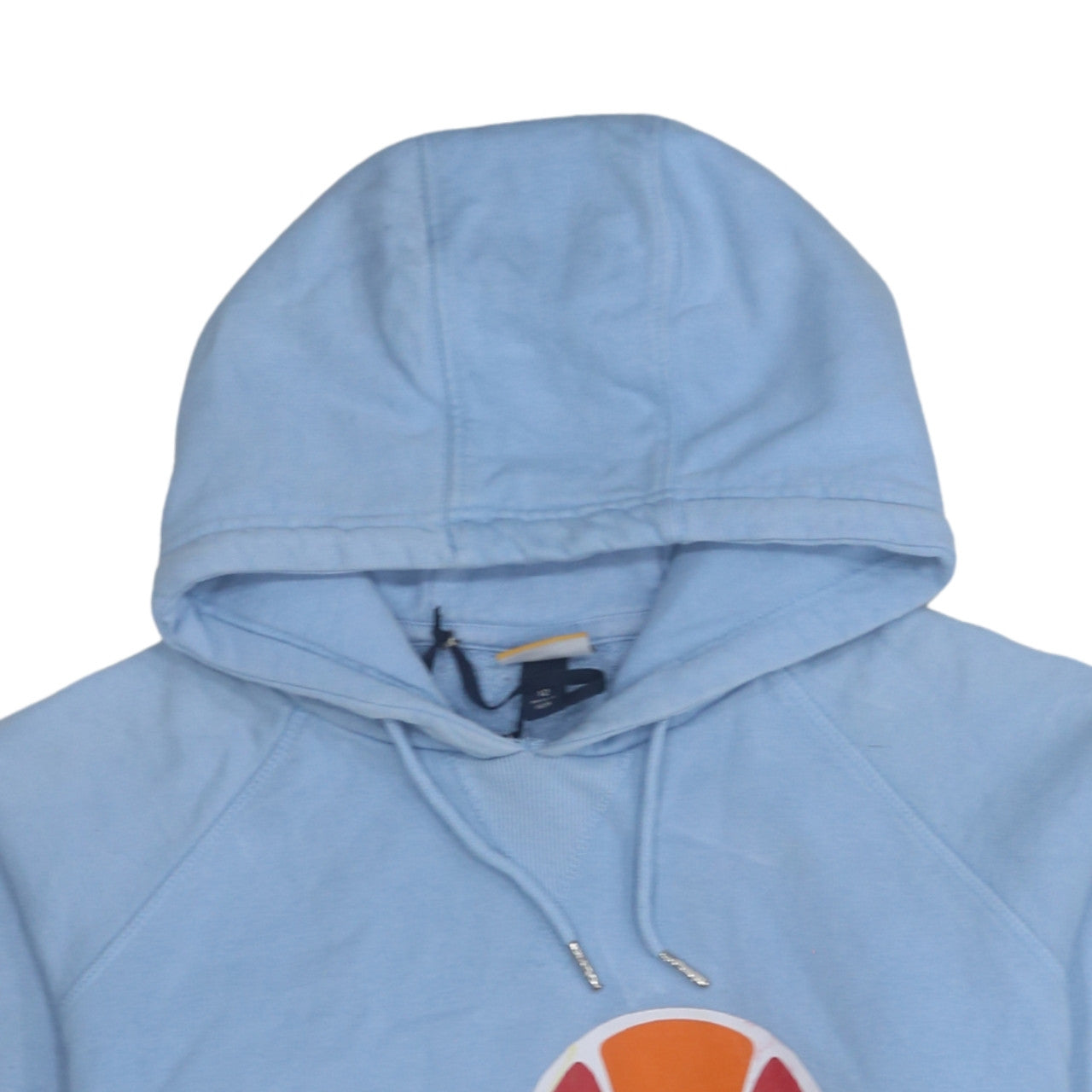 Ellesse Women's Blue Cropped Hoodie Size 12 Cotton Logo Pullover