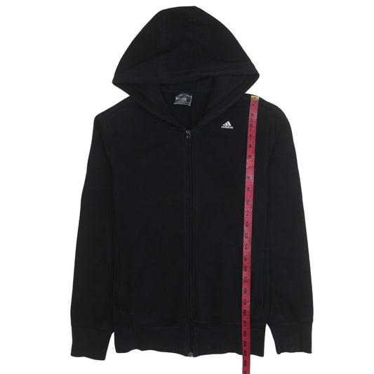Adidas Women's Black Full Zip Hoodie L Climalite Sport Essentials