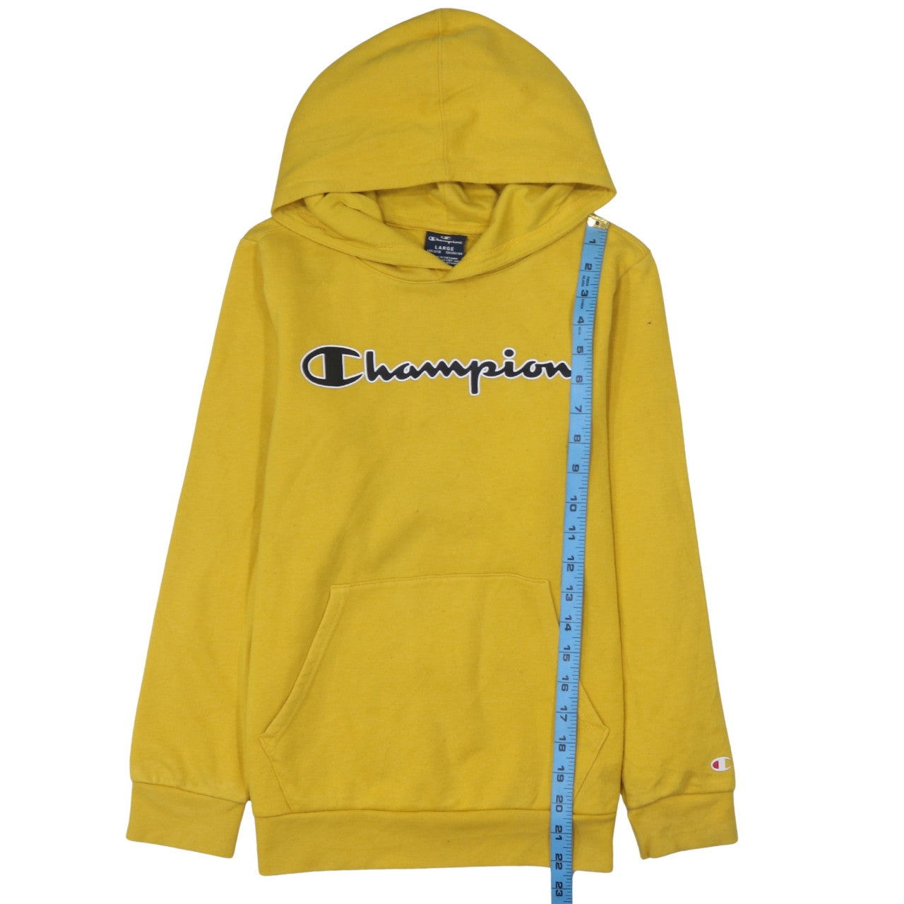 Champion Boys Yellow Pullover Hoodie 11-12 Years Logo Fleece Sweatshirt