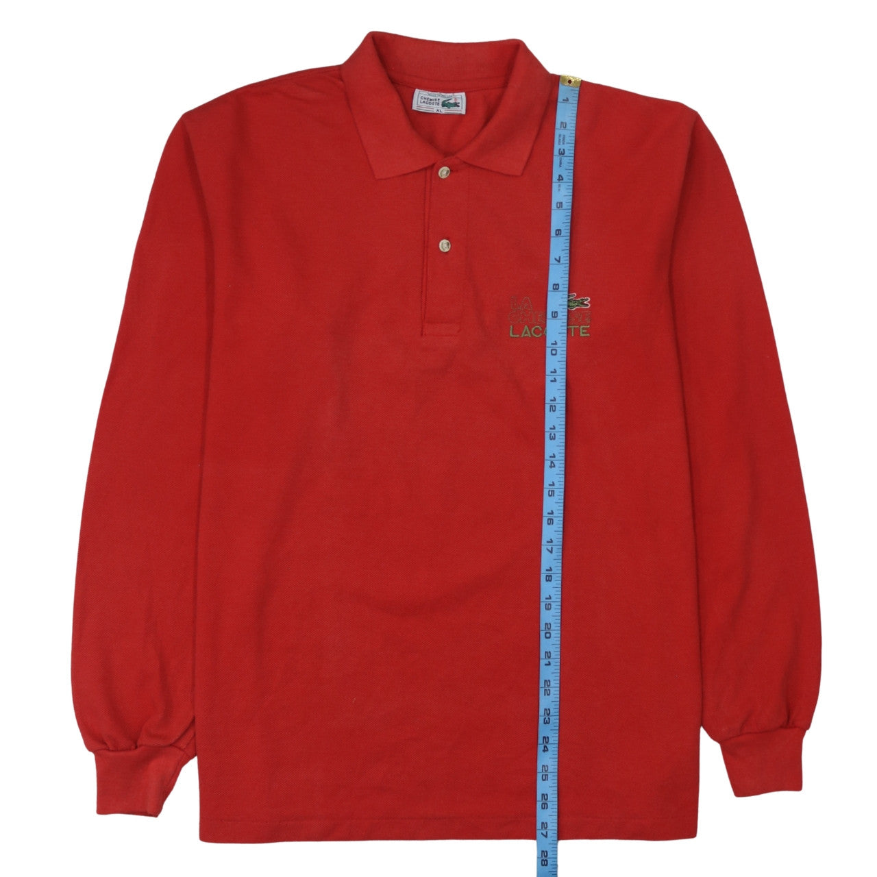 Lacoste Mens Red Long Sleeve Collared Cotton Polo Shirt XL